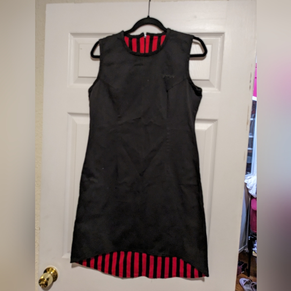 Vintage Emily the strange '90s goth dress skater dress black and red Y2K RARE